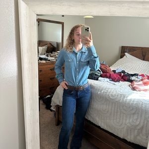 ARIAT DENIM PEARL SNAP